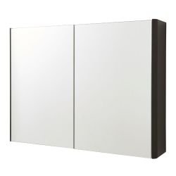 Kartell Arc 800mm 2 Door Mirrored Cabinet - Matt Graphite
