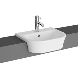 Kartell Eklipse 450mm Compact 1 Tap Hole Semi Recessed Basin - White