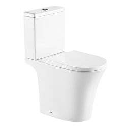 Kartell Kameo Rimless Comfort Height Close Coupled Toilet & Soft Close Seat - White