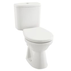 Kartell Milton Close Coupled Toilet, Cisten & Soft Close Seat - White