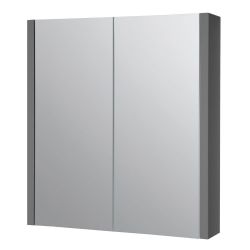 Kartell Purity 600mm 2 Door Mirrored Cabinet - Storm Grey Gloss