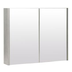 Kartell Purity 800mm 2 Door Mirrored Cabinet - Silver Oak