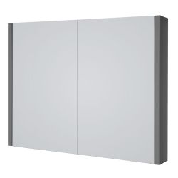 Kartell Purity 800mm 2 Door Mirrored Cabinet - Storm Grey Gloss