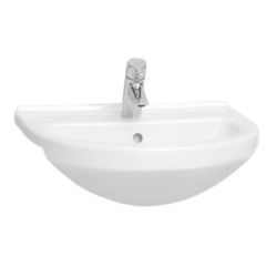 Kartell Style 550mm 1 Tap Hole Round Semi Recessed Basin - White