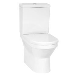 Kartell Style Open Back Close Coupled Toilet & Soft Close Seat - White