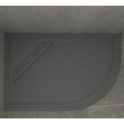 Kudos Connect 2 Slate Effect Offset Quadrant Shower Tray 900 x 800mm Right Hand - Slate Grey