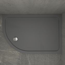Kudos Kstone Slip Resistant Offset Quadrant Shower Tray 1200mm x 900mm Right Hand - Grey