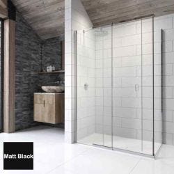 Kudos Pinnacle 8 Sliding Corner Shower Door 1500mm - Matt Black