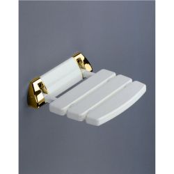 Lakes Series 200 SD Shower Seat 350mm - White/Gold