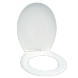 Lecico Universal Toilet Seat with Anti Bacterial Coating - White