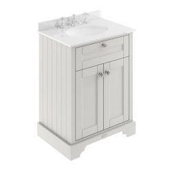 Hudson Reed Old London 600mm Cabinet & 3TH Basin with White Marble Top - Timeless Sand