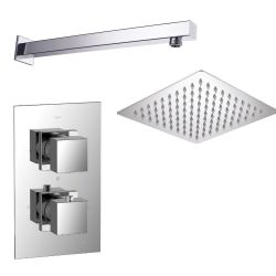 Noveua Mayfair Concealed Thermostatic Shower Valve with Wall / Ceiling Arm and Fixed Shower Head