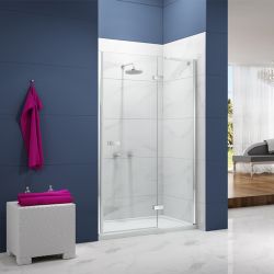 Merlyn Ionic Essence Frameless Hinge And Inline Panel Shower Door 760mm - In Recess