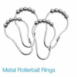12 Pack Metal Rollerball Curtain Rings 