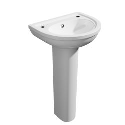 Roma Milan 450mm 2 Tap Hole Basin and Pedestal