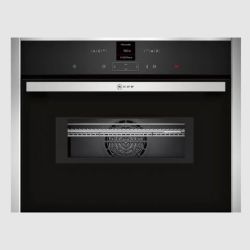 Neff N70 Built In Compact Combi Oven with Microwave C17MR02N0B - Stainless Steel/Black