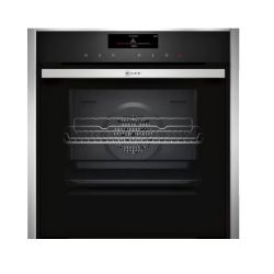 Neff N90 Built In Slide & Hide Single Electric Oven with VarioSteam B58VT68H0B - Stainless Steel/Black