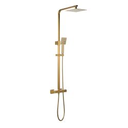 Niagara Observa Square Thermostatic Shower Set - Brushed Brass
