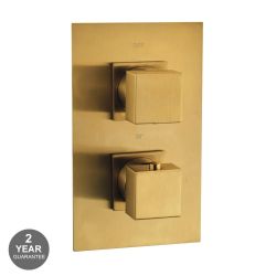 Noveua Mayfair Square Twin Concealed Shower Valve Brushed Brass