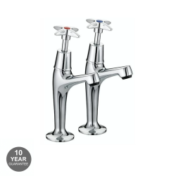 Noveua Richmond X-Top 1/2" High Neck Sink Taps - Chrome