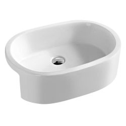 Nuie 570mm Oval Semi Recessed Basin - White