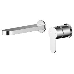 Nuie Arvan Wall Mounted 2 Tap Hole Basin Mixer - Chrome