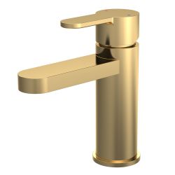 Nuie Arvan Mono Basin Mixer with Push Button Waste - Brushed Brass