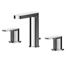 Nuie Binsey Deck Mounted 3 Tap Hole Basin Mixer with Pop Up Waste - Chrome