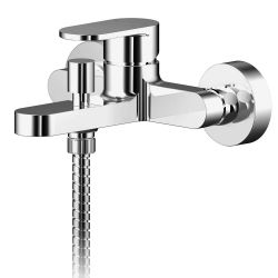 Nuie Binsey Wall Mounted Bath Shower Mixer with Kit - Chrome