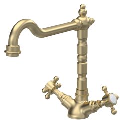 Nuie French Classic Mono Kitchen Sink Mixer - Brushed Brass