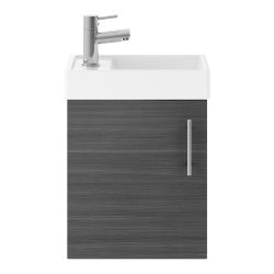 Nuie Vault 400mm Wall Hung Cabinet & Basin - Anthracite Woodgrain