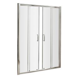 Nuie Pacific 1500mm Double Sliding Shower Door - Rounded Handle