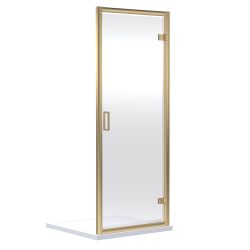 Nuie Rene Hinged Shower Door 700mm - Brushed Brass