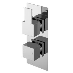 Nuie Sanford Concealed Twin Thermostatic Shower Valve with Diverter - Chrome