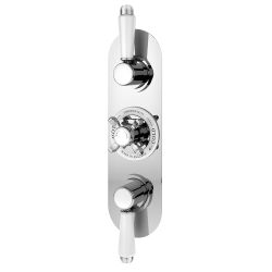 Nuie Selby Crosshead Concealed Triple Thermostatic Shower Valve - Chrome
