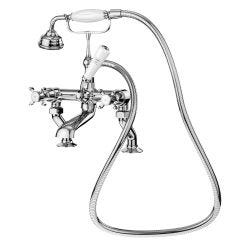 Nuie Selby Crosshead Deck Mounted Bath Shower Mixer - Chrome