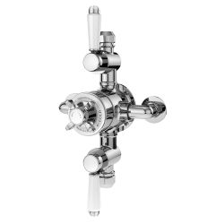 Nuie Selby Crosshead Exposed Triple Shower Valve - Chrome