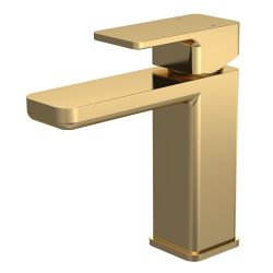 Nuie Windon Mono Basin Mixer with Push Button Waste - Brushed Brass
