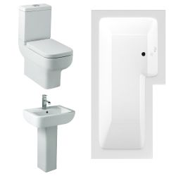 Kartell Options 600 Bathroom Suite with L Shaped Shower Bath
