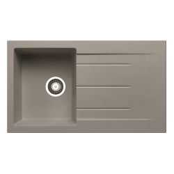 Prima Reversible Granite Inset Sink with 1 Bowl, Drainer & Waste 860mm - Light Grey