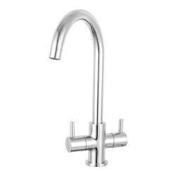 Prima Staten Swan Neck 1 Tap Hole Dual Lever Sink Mixer - Chrome