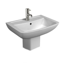 Kartell Pure 550mm 1 Tap Hole Basin and Semi-Pedestal