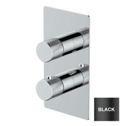 RAK Amalfi Two Outlet Concealed Thermostatic Shower Valve - Black