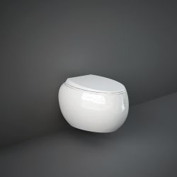 RAK Cloud Wall Hung Rimless Toilet & Soft Close Seat - Gloss White