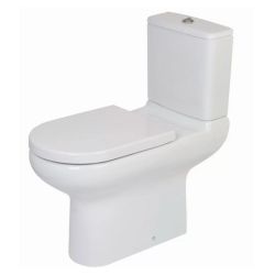 Rak Compact Extended Deluxe 45.5Cm (High) Rimless Close Coupled Full Access Wc Pack Without Seat With Standard Push Button Cistern