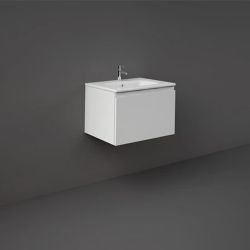 RAK Joy Uno 1000mm Wall Hung Vanity Unit With Drop In Wash Basin - White