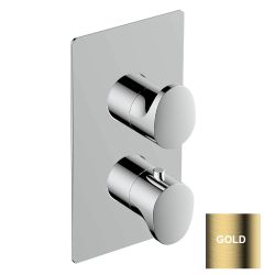 RAK Portofino Two Outlet Concealed Thermostatic Shower Valve - Gold
