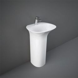 RAK Sensation 550mm 0 Tap Hole Oval Basin & Full Pedestal - White