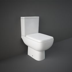 RAK Series 600 Close Coupled Open Back Toilet & Slim Sandwich Seat - White