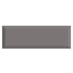 RAK Subway Dark Grey Glossy Bevel Decor Wall Tiles 100mm x 300mm